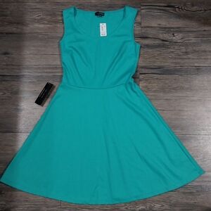 The Limited Womens S Teal Blue Green Sleeveless Dress Knee-Length A-line Midi